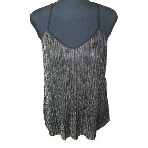 Express Black/Metallic Strappy Cami Top